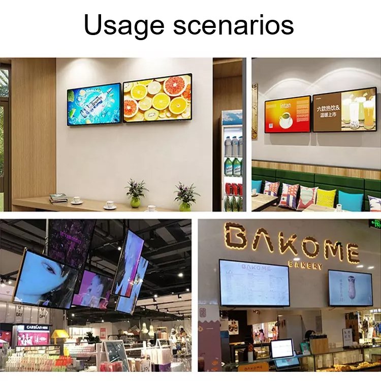 Multi-Size Indoor HD Wall-mounted Commercial Display Ultra-thin Advertising Machine LCD Digital Signage Touch Screen
