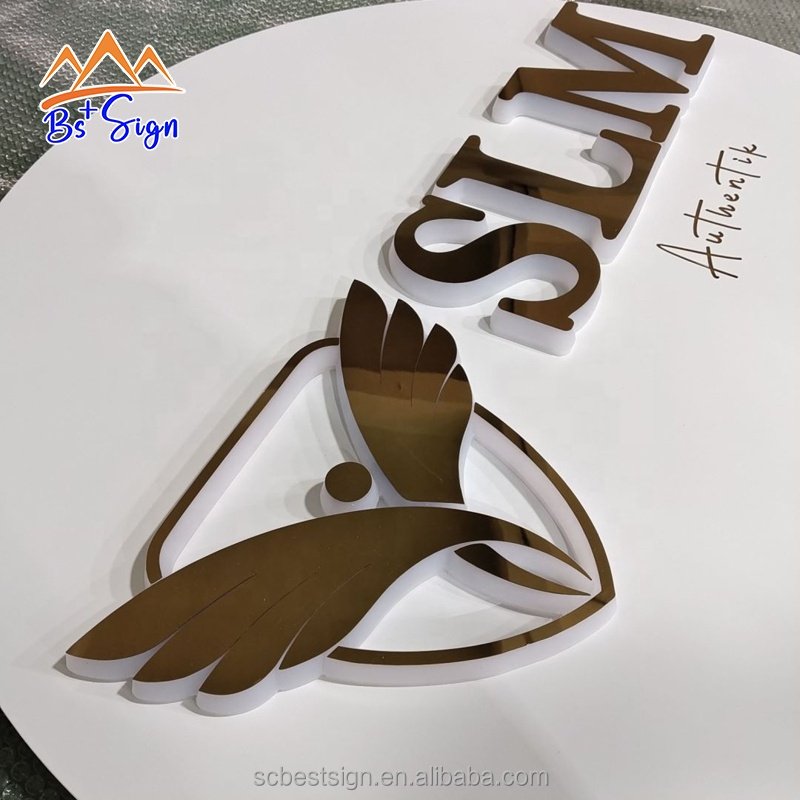BS+ Custom Led Logo Business Sign Reception Shop Wall Logo Indoor Signage Advertising Board
