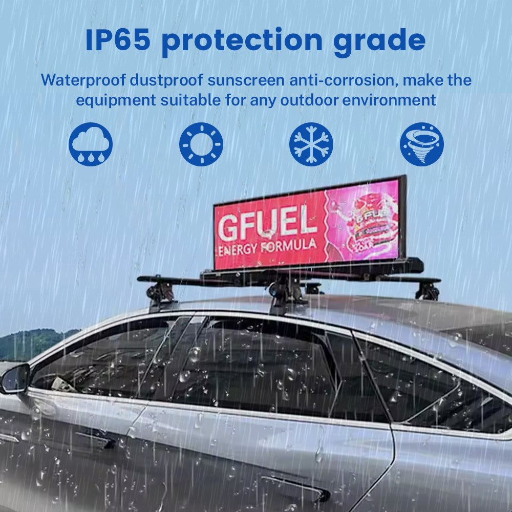4G Led Taxi Roof Sign Waterproof Two Side Taxi Top Led Screen For Outdoor Advertising