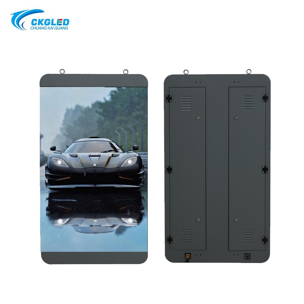 Waterproof Street Outdoor Light Pole Led Display Pole Light Led Advertising Screen Used Exterior Advertising Board