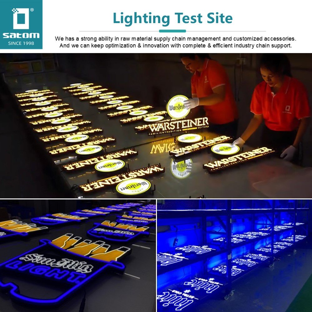 Satom Led Light Neon Sign Board Custom Made Neon Sign Led Light Signage Outdoor For Bar
