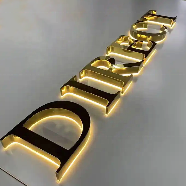 Shop Name Board 3d logo backlit letters Stainless Steel Acrylic led letter Signs for Business Sign Advertising Outdoor led Sign