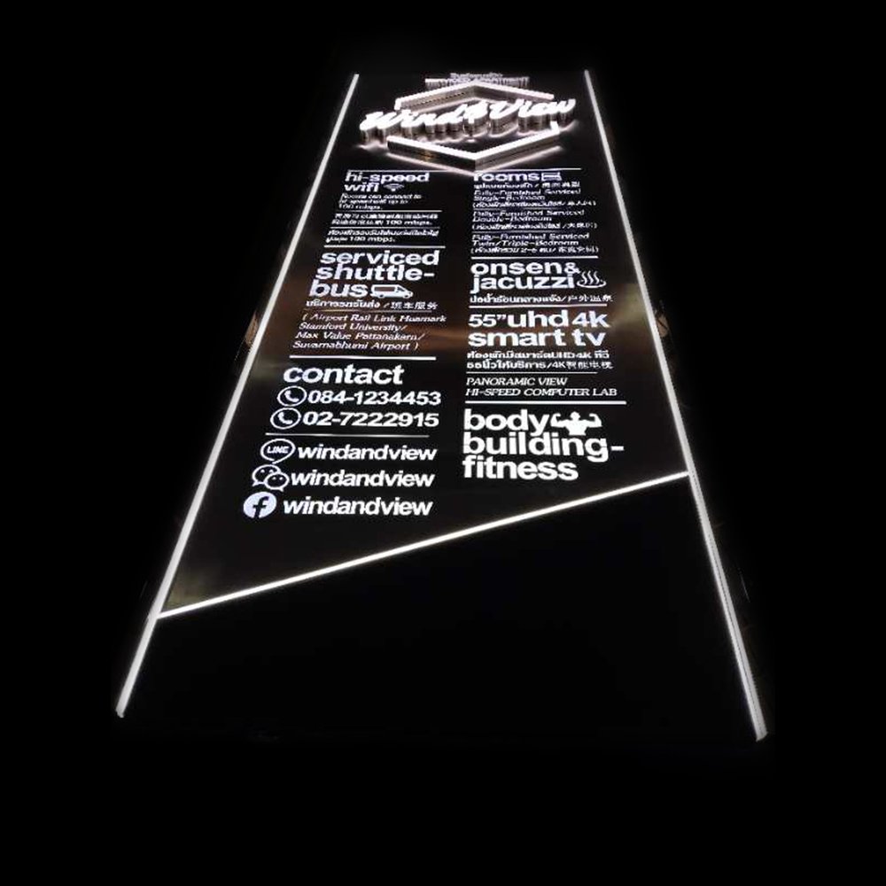 custom made waterproof outdoor low consumption led signage acrylic advertising display led illuminated sign board