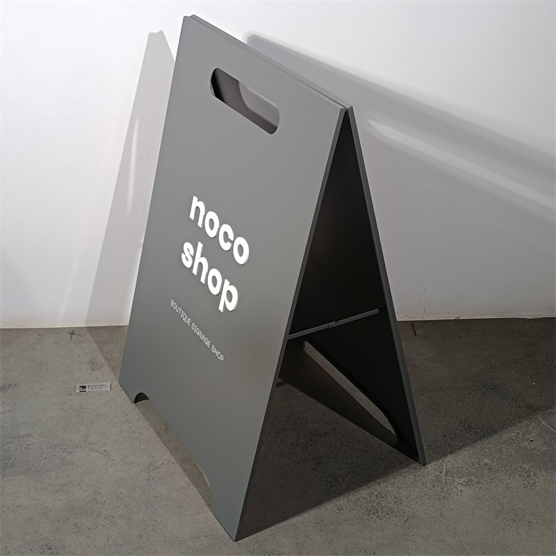 Super Quality Custom Stainless Steel A Frame Sign Commercial Double Sided Outdoor Floor Stand Advertising Metal Sign Board