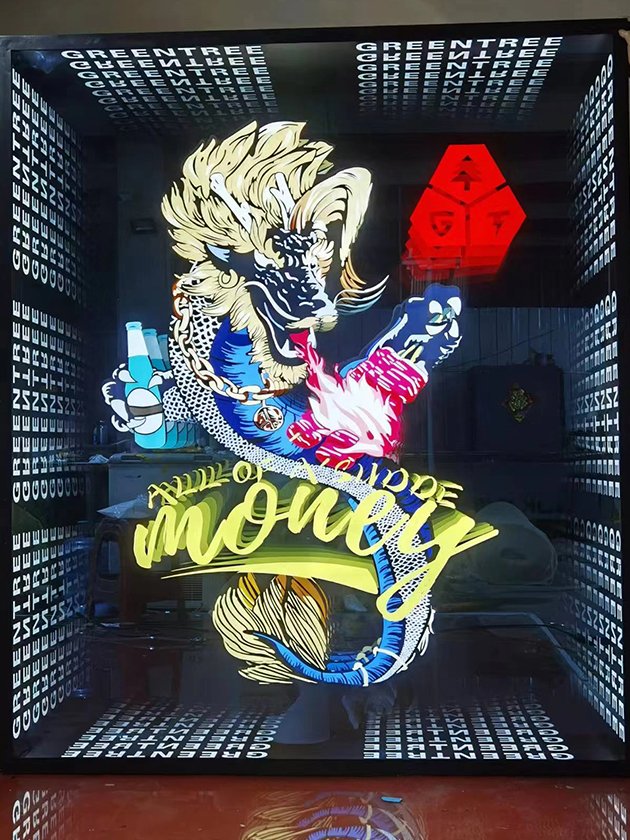 Customization Indoor Led Floor Panel Display Screen Hardened Glass Unlimited Abyss Mirror Decorative Light Box