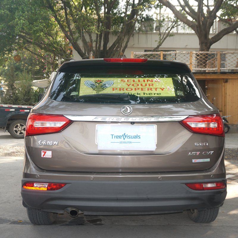 Full Color Car Rear Window LED Sign Advertising Board P2.6-5.2 RGB Wifi 4G Control Car Rear Window Led Screen Display Screens