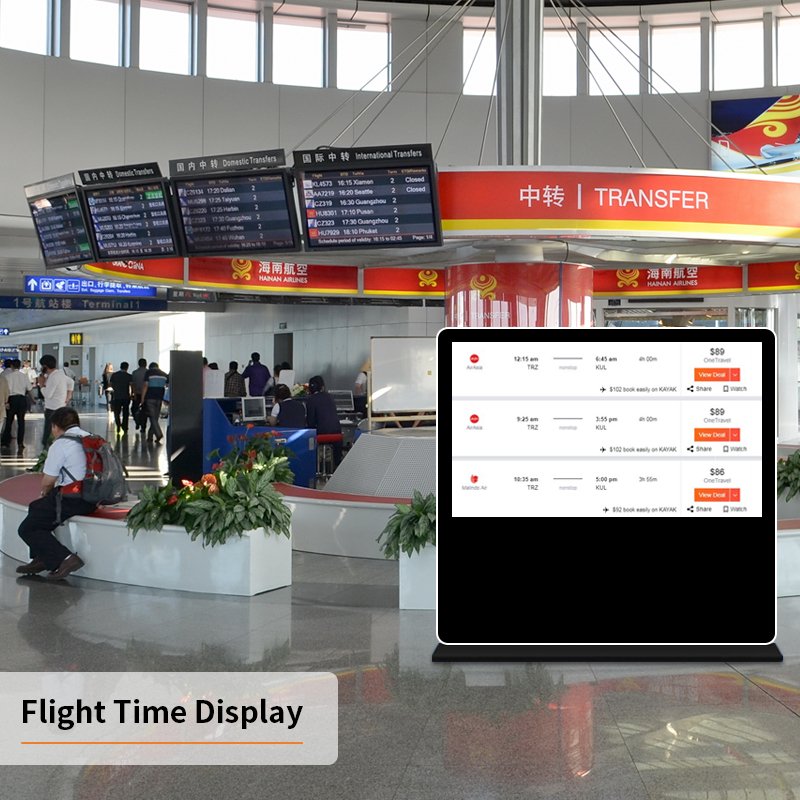 Floor Stand 32 43 49 55 65 Inch 4K Digital LCD Display Monitor Touch Screen Players Wifi Indoor Totem Advertising Screen