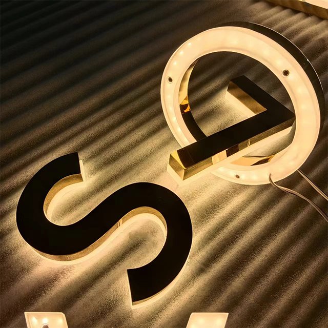 stainless steel Led channel letter sign acrylic customized sign led metal Backlit letter logo 3d custom led sign for business