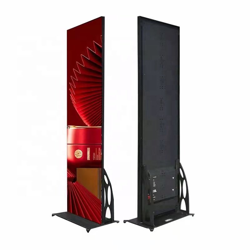 P2.5 Indoor Led Poster Screen Led Digital Display For Banner Portable Led Video Wall With Wheels For Trade Show Store