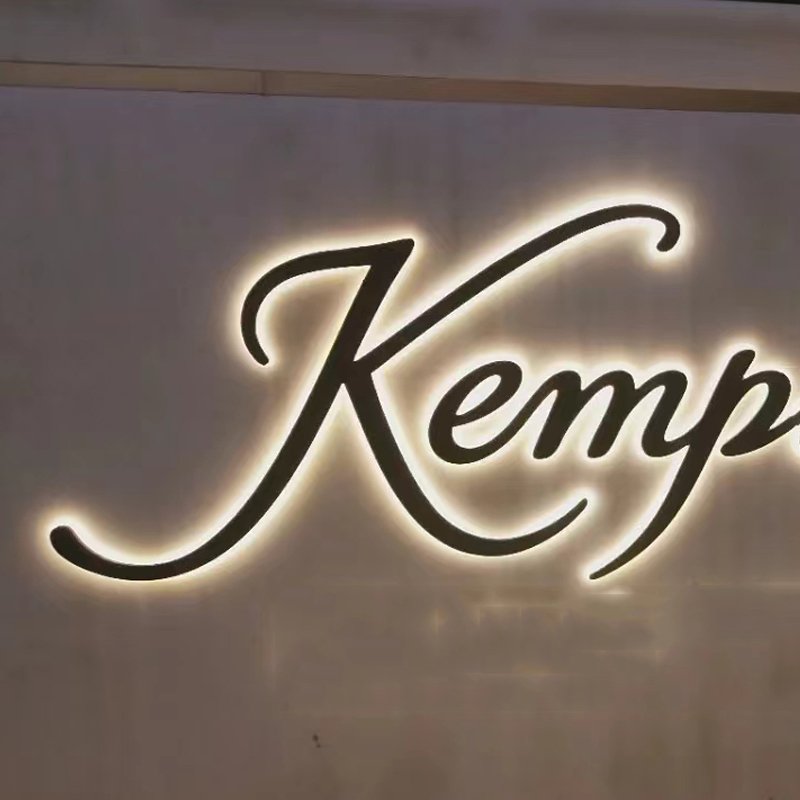 Acrylic Salon Sign Business Name Illuminated Sign Gold Mirror 3D Logo Type