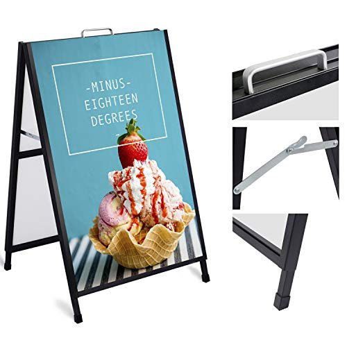 Steel a board advertising display stand slide in metal A frame pavement sign