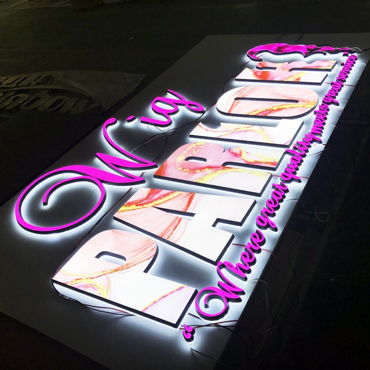 Factory custom acrylic face back lighting letter sign business logo signboard outdoor wall 3d custom led sign for business