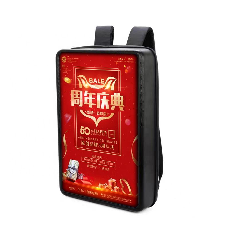 High Brightness Waterproof Outdoor LCD Billboard Backpack Android Advertising with 4G Wifi Water Proof Battery Powered Walking