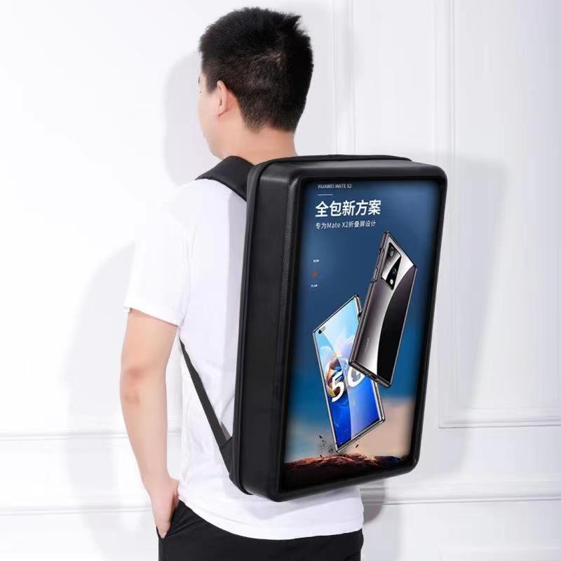 High Brightness Waterproof Outdoor LCD Billboard Backpack Android Advertising with 4G Wifi Water Proof Battery Powered Walking