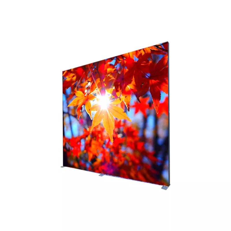 Custom size Indoor exhibition Hall Floor standing LED billboard doubled sign tension fabric UV printed light box sign