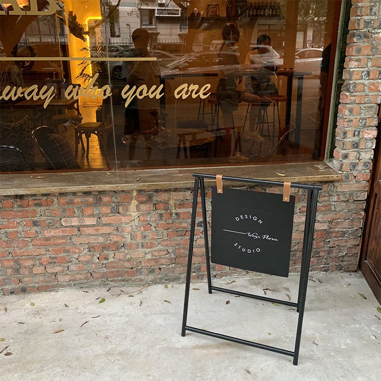 Custom Outdoor pavement sign board White Black Powder Coating Advertising A Frame Sidewalk Sign Frame For Ads