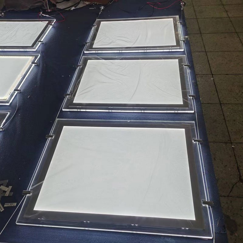 Window display LED acrylic light box real estate hanging LED frame backlit crystal magnetic double side light boxes