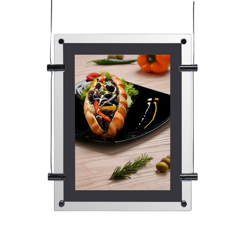 Window display LED acrylic light box real estate hanging LED frame backlit crystal magnetic double side light boxes