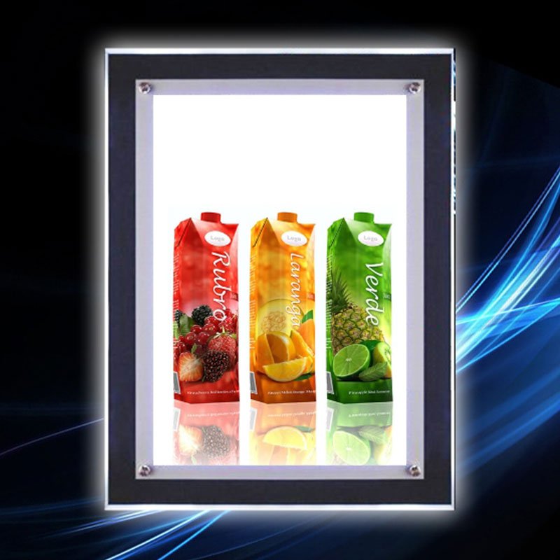Window display LED acrylic light box real estate hanging LED frame backlit crystal magnetic double side light boxes