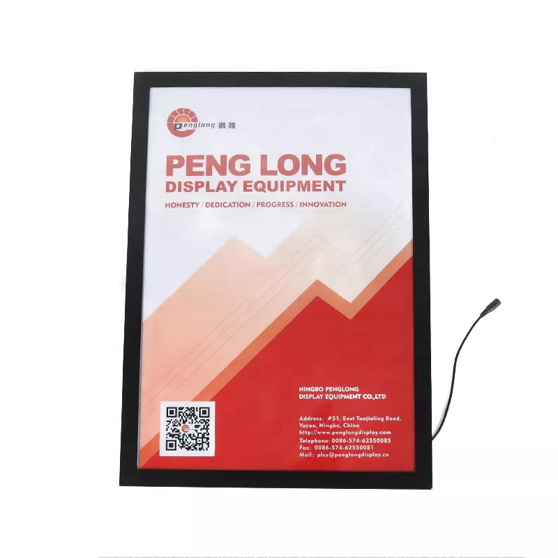 Fast food poster easy change extra thin LED advertising menu board slide in graphic price list commercial poster light box