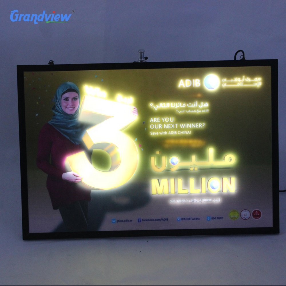 Ultra thin flashing lighting aluminum profile advertising animated digital poster led dynamic lightbox