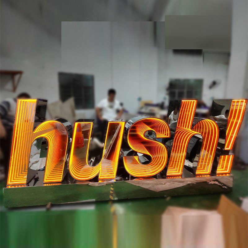 Customize Multi-layer abyss Lights Acrylic Signs Outdoor Directional stainless steel Sign Board Business Signs Office Signboa