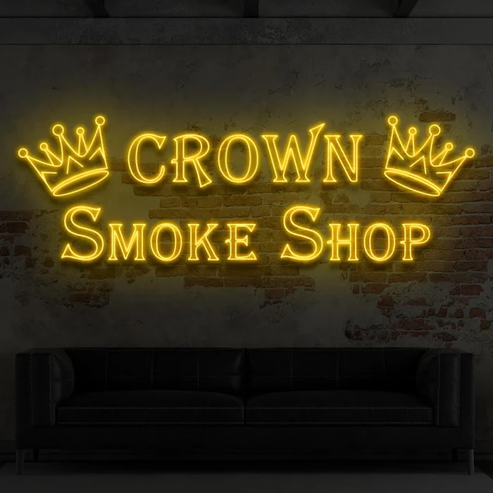 Custom smork shop open logo letter illuminated light advertising acrylic backlit board sign business bar store rgb led neon flex