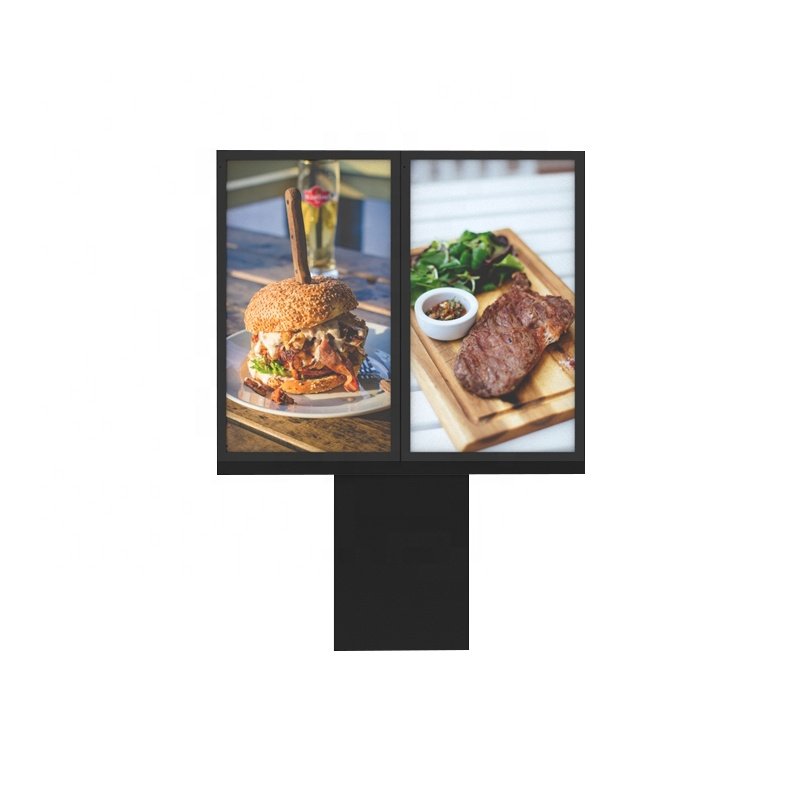 55" LCD Outdoor KIOSK Double Display Advertising Machine High Brightness Drive Thru Order Menu Outdoor Digital Info Screen