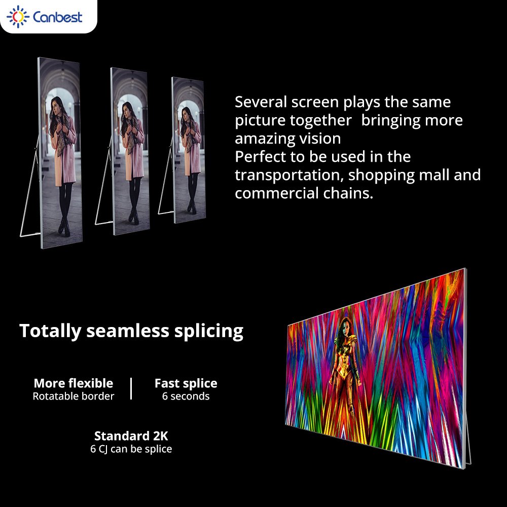CJ MAX Canbest Totem Digital Standee P1.8 P2.5 Display Board Indoor Smd Poster Led For Shop Store Wedding Conference Events