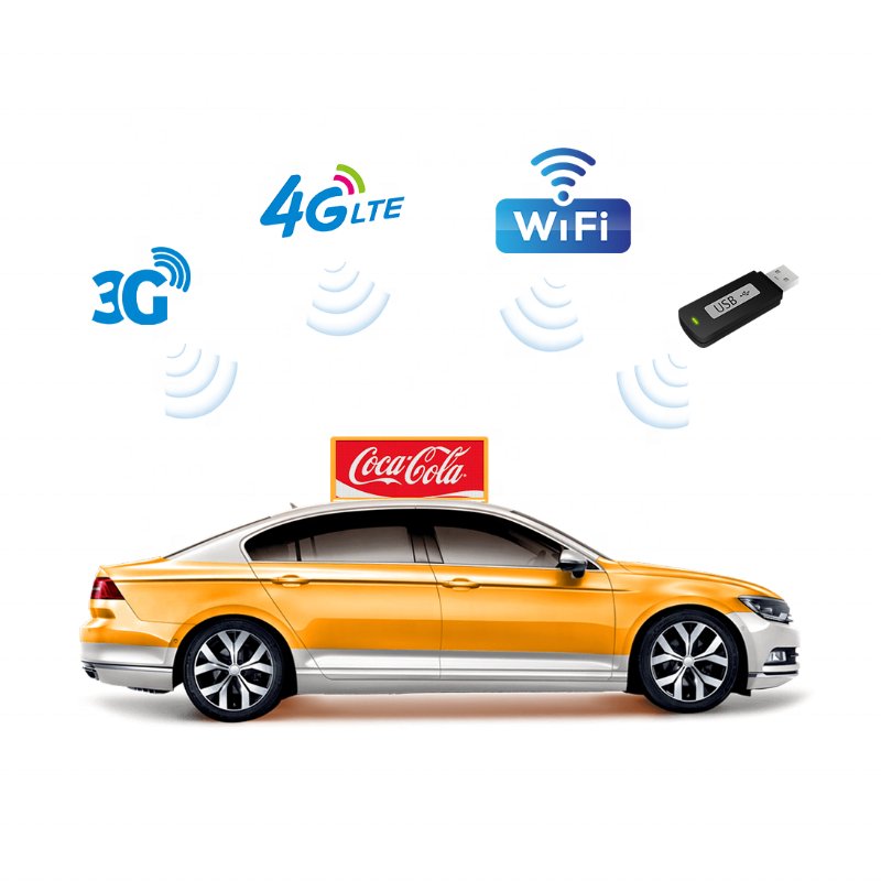 4g advertising taxi lcd screen,taxi car top moving led display,digital taxi rooftop advertising board