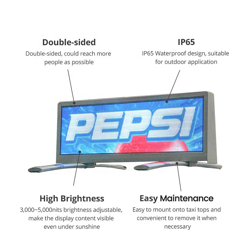 4g advertising taxi lcd screen,taxi car top moving led display,digital taxi rooftop advertising board