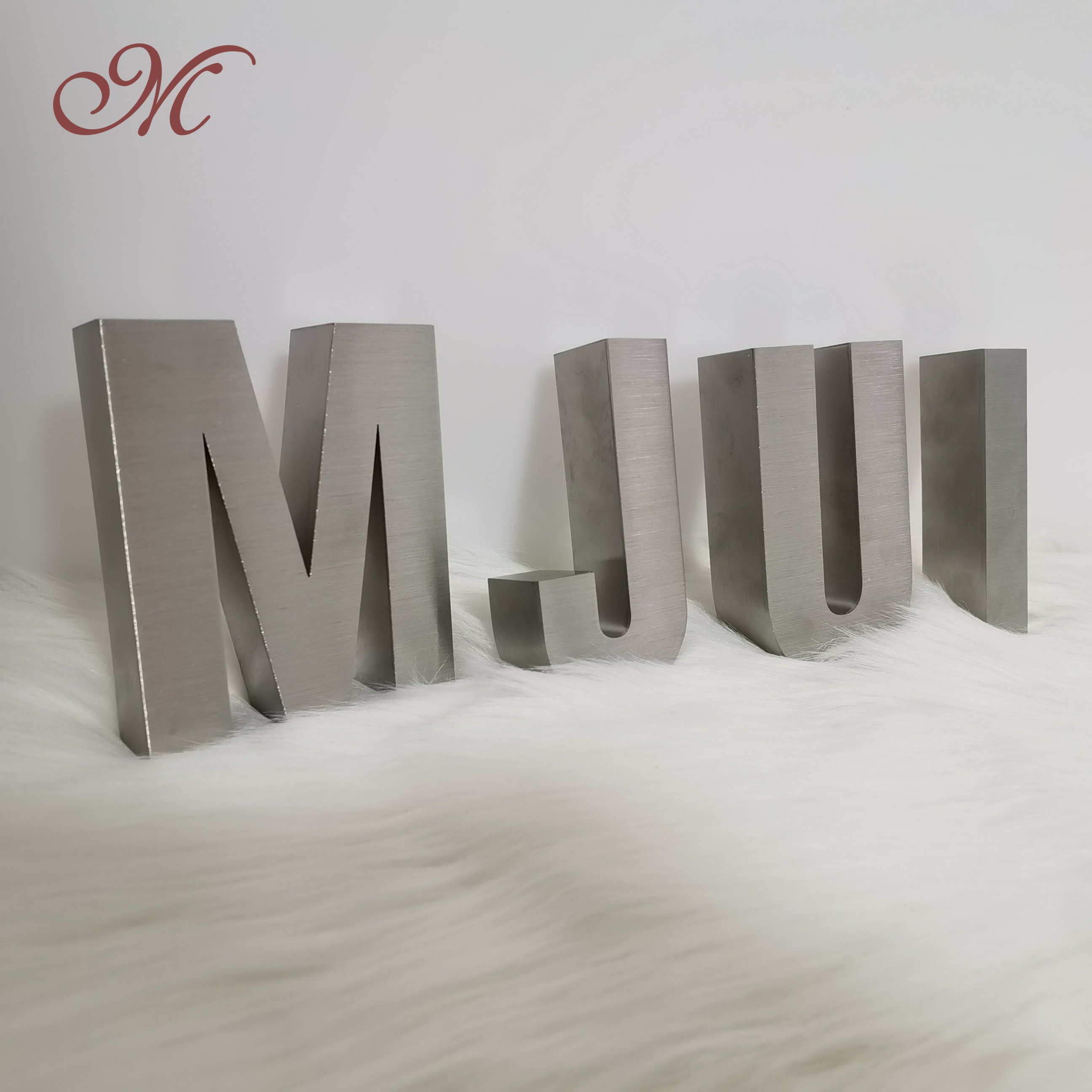 Free sample of custom non illuminated stainless steel laser cut metal letters sign signage logo