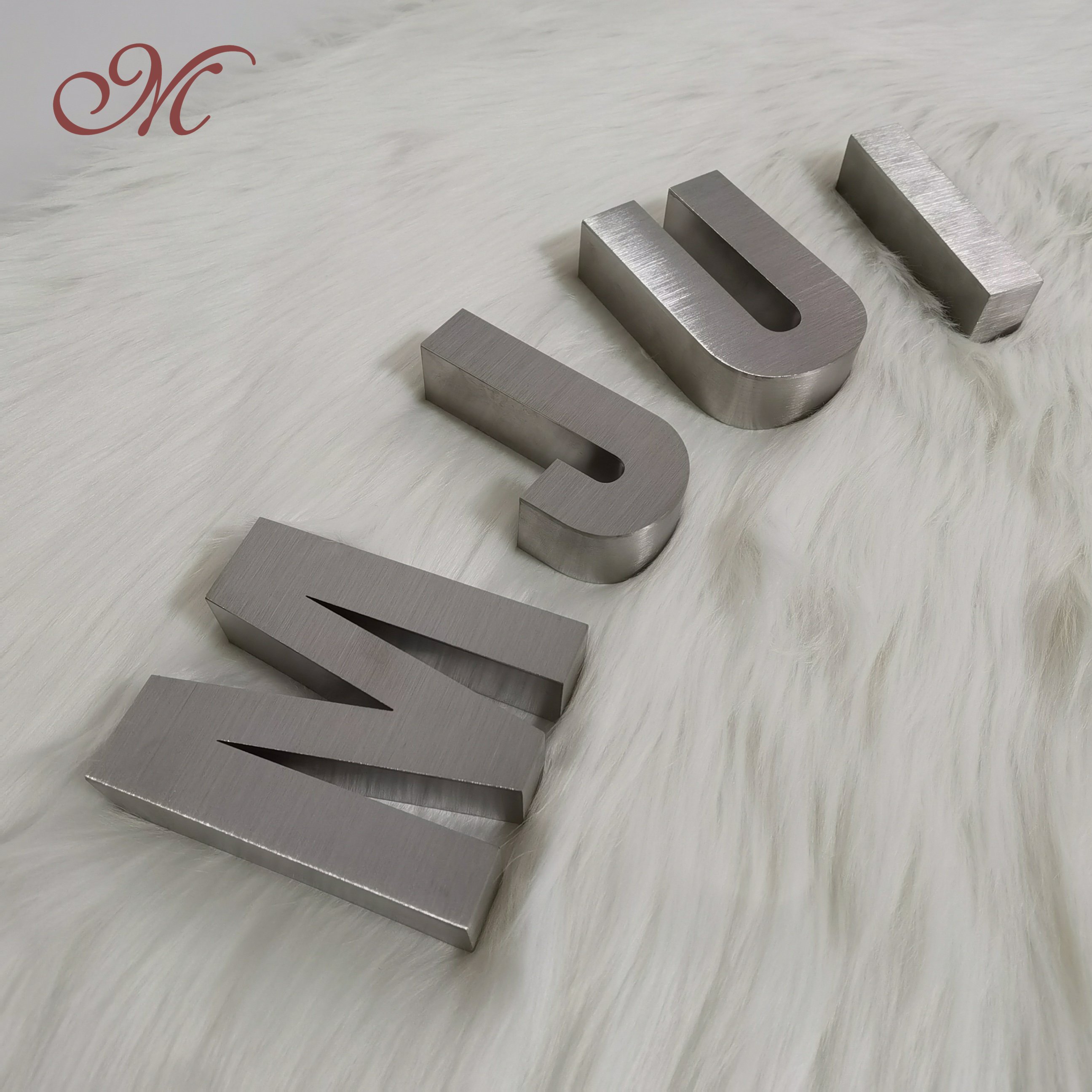 Free sample of custom non illuminated stainless steel laser cut metal letters sign signage logo