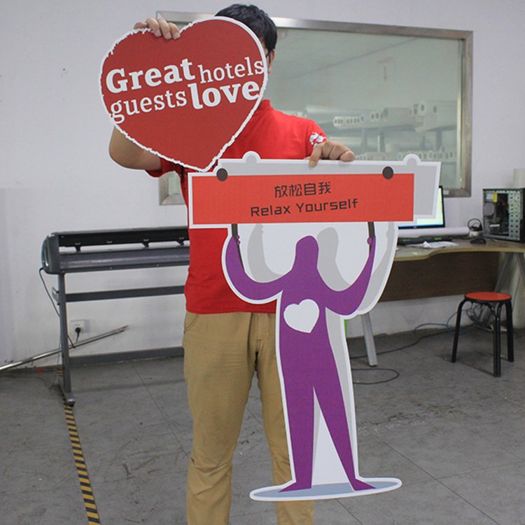 Popular Attractive indoor Advertising Poster Board Stands Human shape pvc foam board Display Stand