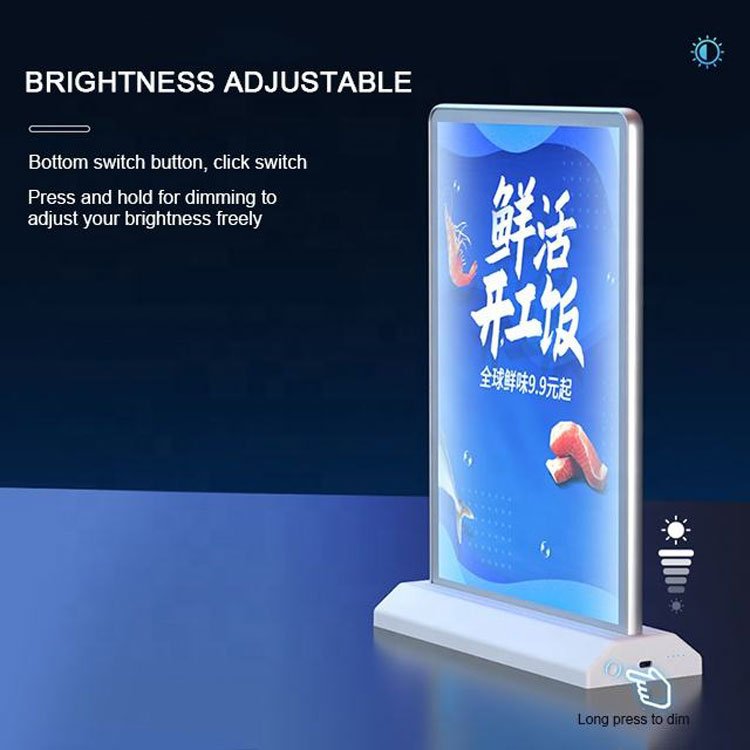 A4 Rechargeable Advertising Slim Light Boxes Table Stand Menu Board Led Light Box for Bar Store Restaurants
