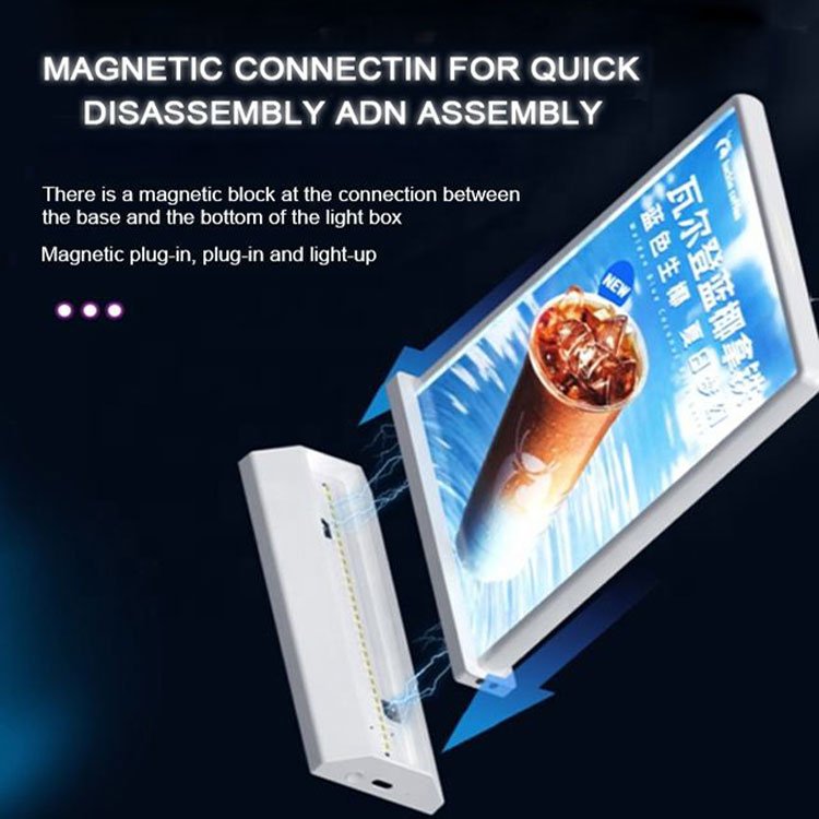 A4 Rechargeable Advertising Slim Light Boxes Table Stand Menu Board Led Light Box for Bar Store Restaurants