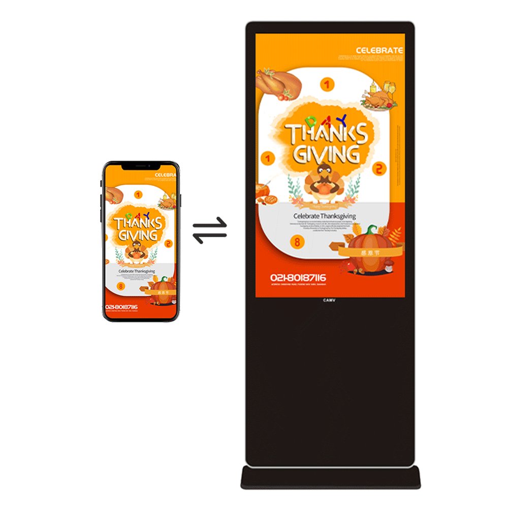 85 75 65 inch vertical advertising LCD digital signage and display suitable for airport hotel restaurant