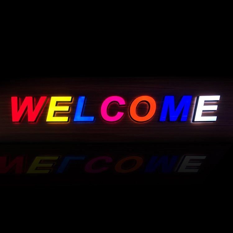 acrylic logo sign channel letter face back lighting barber shop name design lighting logo custom led sign for business company