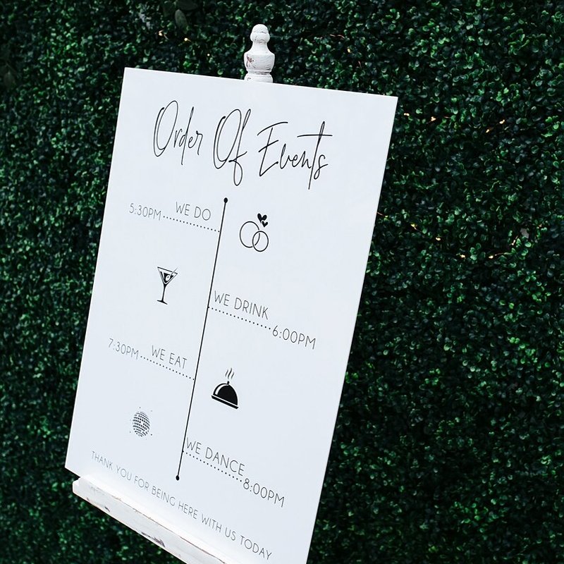Order of Events Wedding Welcome Sign Customize Acrylic Led Sign Board Modern Timeline Itinerary Signs Engagement Welcome Signage
