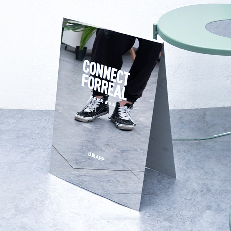 Custom A Frame Metal Stacks Sign Holder Mirror Silver/Black Double Sided Sidewalk Board Stand Up Swinging Sign For Poster Boards