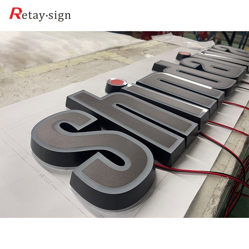 Making advertising logo sign led illuminated outdoor advertising led sign hanging hairdressing advertising sign board