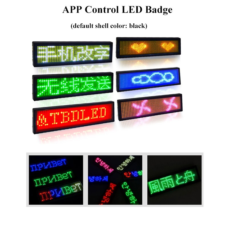 APP Programmable Lighting LED Name Badge Scrolling Message Display LED Name Plate Magnetic Pin Badge Rechargeable LED Name Tag