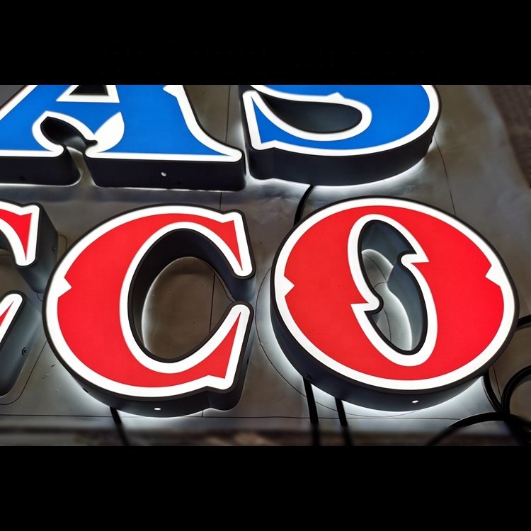 Restaurant Building Design Glow Led Light Letter Custom Logo Advertising Acrylic 3D Led Outdoor Sign Board For Shop