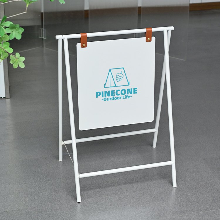 Custom Floor Display Card Storefront Advertising Welcome Board Removable Foldable Portable White Black Sign Board Display Rack