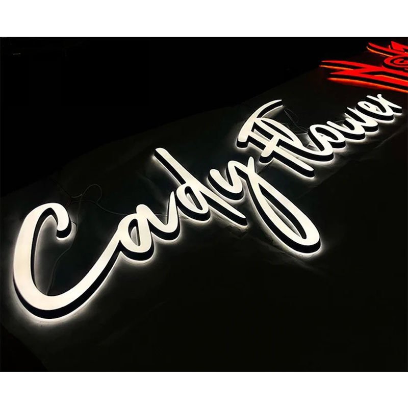 3D Sign For Business Stainless Steel Letters Led Acrylic Sign Board Customize Outdoor Led Letters Storefront Light Box