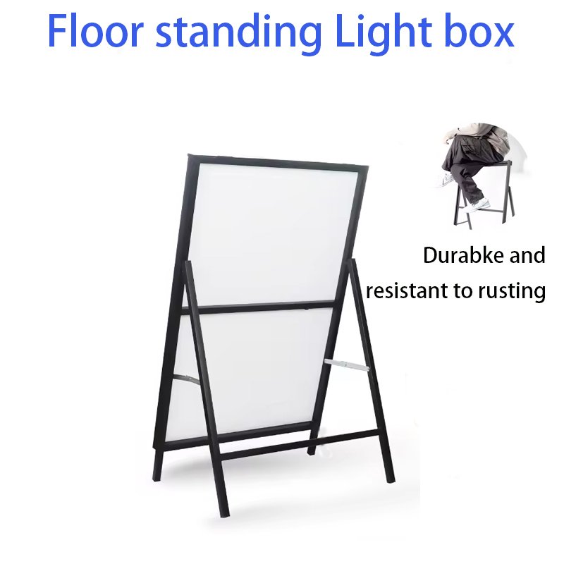 Custom Outdoor Portable Double-Sided Metal A-Frame Sidewalk Sign Poster Stand for Advertising Boards