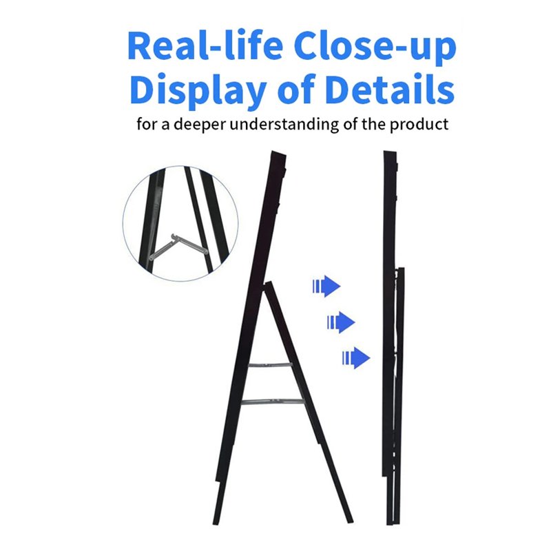 Custom Outdoor Portable Double-Sided Metal A-Frame Sidewalk Sign Poster Stand for Advertising Boards