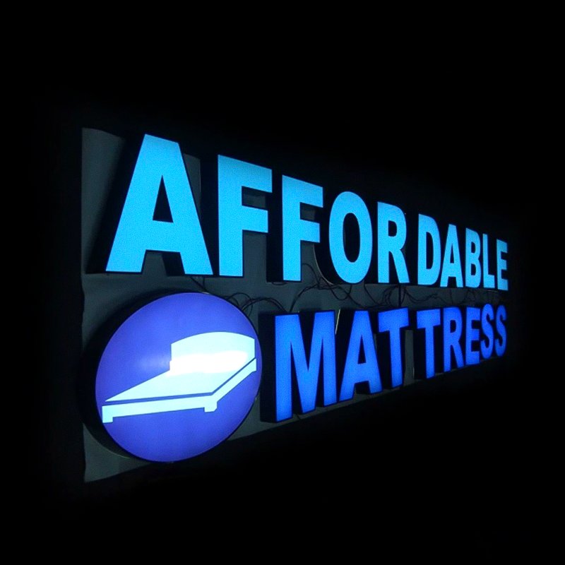 3D LED Letter Sign Name Board Designs Fancy Shop LOGO With LED Face Lit Outdoor Letter Signage