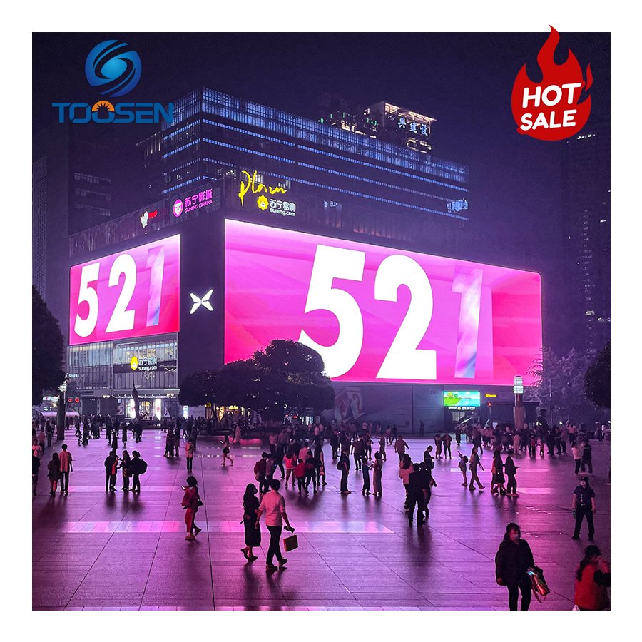 Outdoor Fixed LED Screen Advertising Mount Led Video Wall For Buildings Street Pole Airport Commercial Building Board Display
