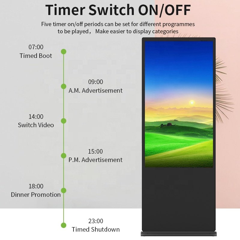 Floor standing totem android advertising player interactive touch screen kiosk lcd digital signage display